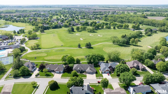 4901 Wildcat Run, Springfield, IL 62711 - aerial perspective of suburban area with a large body of water and a golf club