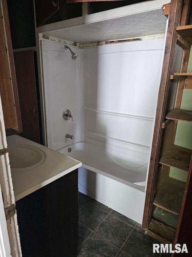 300 W Prairie St, Camp Point, IL 62320 - bathroom with shower / bath combination, tile patterned flooring, and vanity