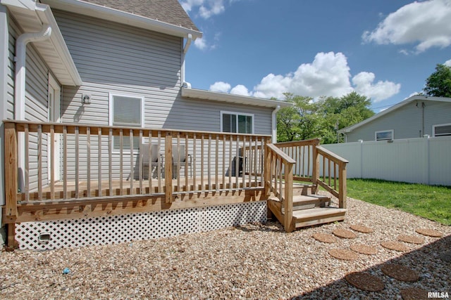 801 S 22nd St, Quincy, IL 62301 - wooden deck featuring fence