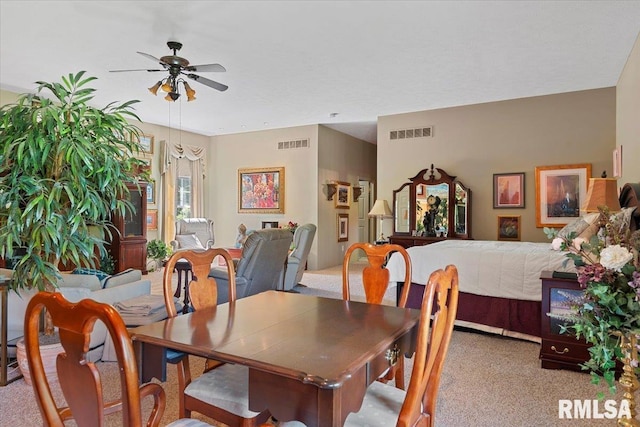 4 Nightingale Dr, Springfield, IL 62711 - dining room with a ceiling fan and light colored carpet