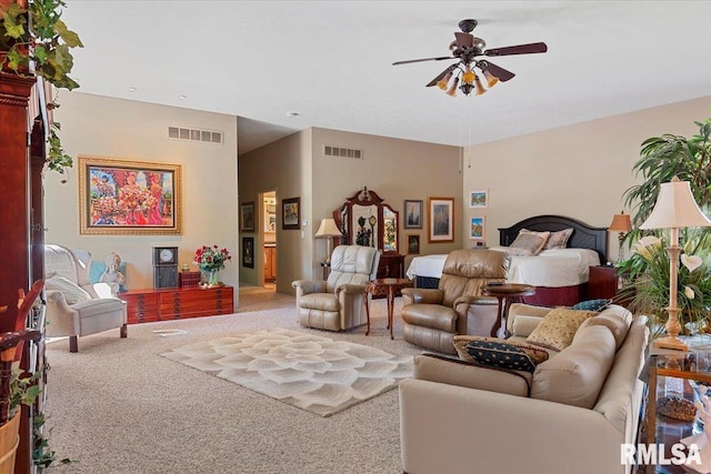 4 Nightingale Dr, Springfield, IL 62711 - carpeted living room with a ceiling fan