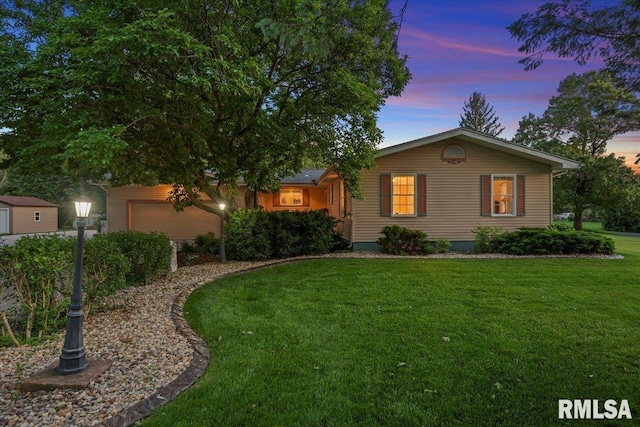 4 Nightingale Dr, Springfield, IL 62711 - ranch-style home with an attached garage and a lawn