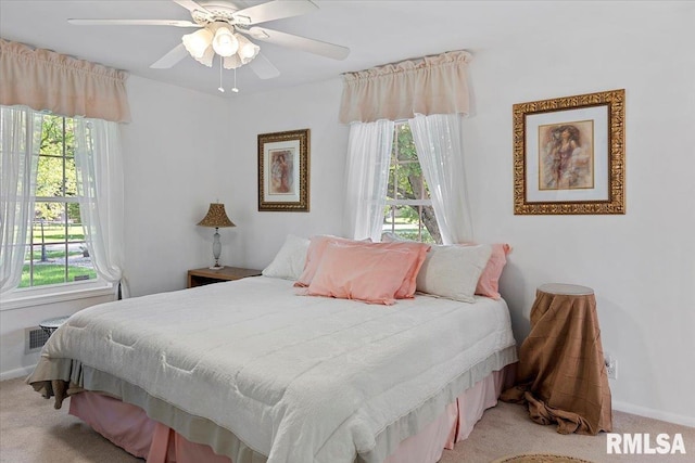 4 Nightingale Dr, Springfield, IL 62711 - bedroom with carpet, baseboards, and a ceiling fan