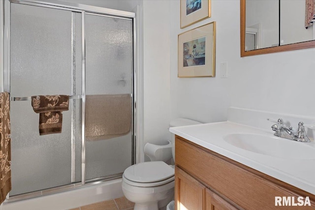 4 Nightingale Dr, Springfield, IL 62711 - full bathroom with toilet, vanity, and a shower stall