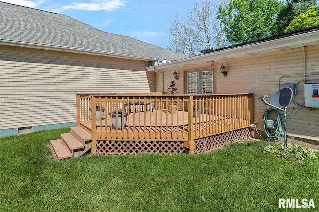 4 Nightingale Dr, Springfield, IL 62711 - deck featuring a yard