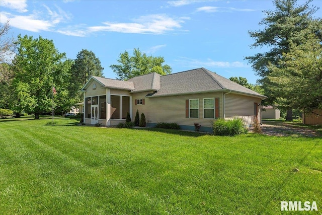 4 Nightingale Dr, Springfield, IL 62711 - view of front of property with a sunroom and a front lawn