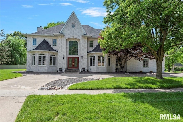 505 Clipper Rd, Springfield, IL 62704 - french country style house featuring french doors and a chimney
