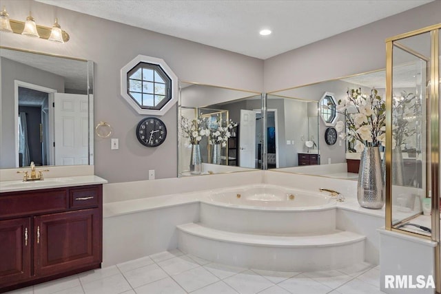 505 Clipper Rd, Springfield, IL 62704 - full bath featuring tile patterned floors, a garden tub, and vanity