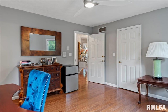 505 Clipper Rd, Springfield, IL 62704 - office featuring wood finished floors, ceiling fan, and baseboards