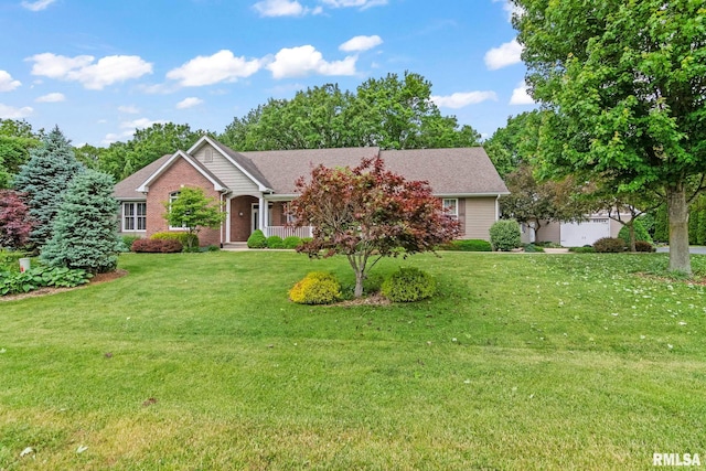 1625 Grace Ridge Rd, New Berlin, IL 62670 - view of front of house featuring a front lawn and brick siding