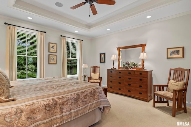 1625 Grace Ridge Rd, New Berlin, IL 62670 - bedroom featuring light carpet, recessed lighting, and ornamental molding