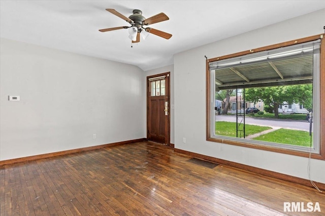1816 S Street Ct, Springfield, IL 62703 - foyer featuring dark wood-type flooring, baseboards, and ceiling fan