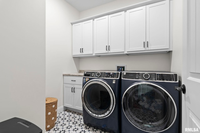 1915 Parthenon Ct, Chatham, IL 62629 - laundry room with cabinet space, separate washer and dryer, and baseboards