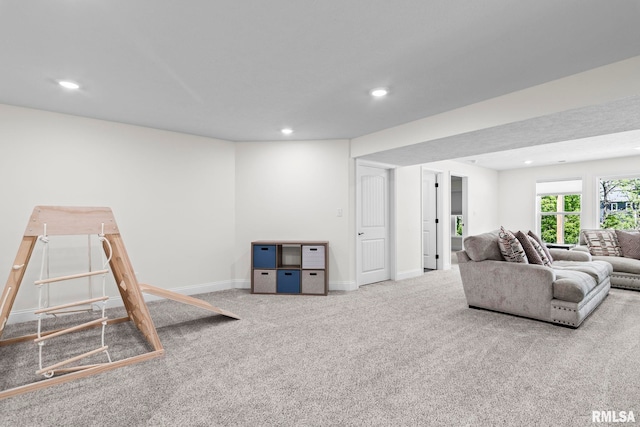 1915 Parthenon Ct, Chatham, IL 62629 - carpeted living area with recessed lighting and baseboards
