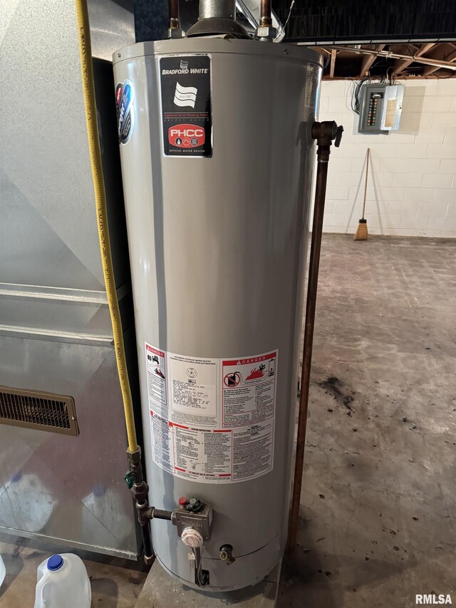 845 E Main St, Havana, IL 62644 - utility room with water heater and electric panel