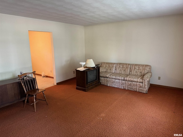 845 E Main St, Havana, IL 62644 - sitting room featuring carpet floors, baseboards, and a textured ceiling