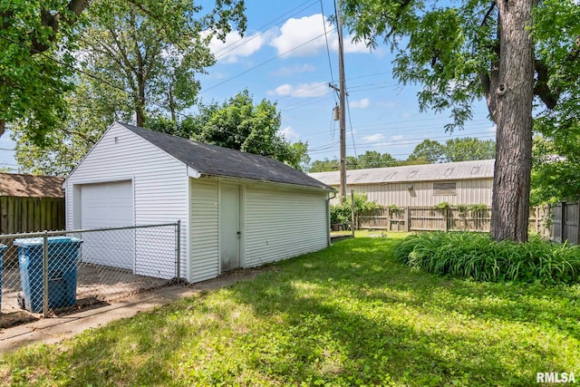 detached garage with central AC unit