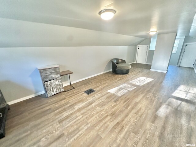 103 N Ohio Ave, Abingdon, IL 61410 - additional living space with vaulted ceiling, baseboards, and wood finished floors