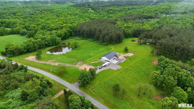 142 Oak Rd, Harrisburg, IL 62946 - overview of rural landscape with a forest and a large body of water