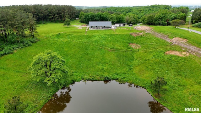 142 Oak Rd, Harrisburg, IL 62946 - view from above of property with a nearby body of water and a forest