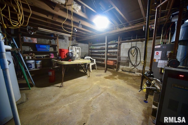 7059 Midway Rd, Metropolis, IL 62960 - unfinished basement with water heater