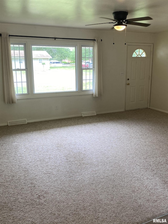 107 Locust Rd, Meredosia, IL 62665 - carpeted foyer entrance featuring baseboards and a ceiling fan