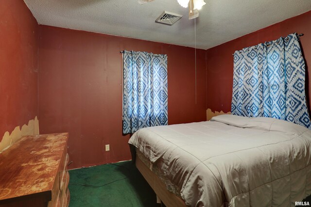 305 E Clay St, Pleasant Hill, IL 62366 - bedroom with carpet and a textured ceiling