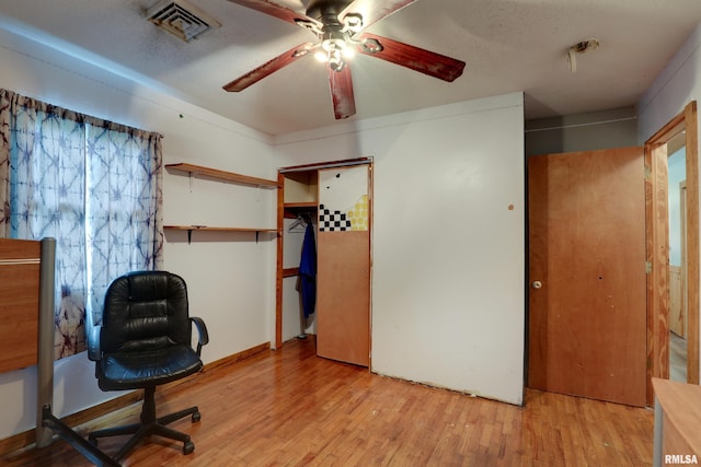 305 E Clay St, Pleasant Hill, IL 62366 - office featuring light wood finished floors and ceiling fan