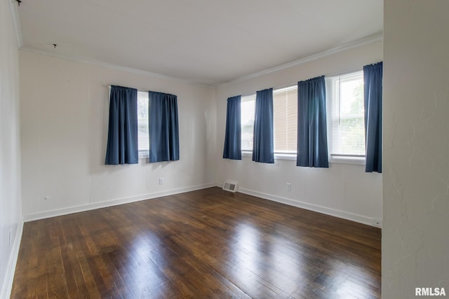1520 W Losey St, Galesburg, IL 61401 - unfurnished room featuring ornamental molding, dark wood-style flooring, and baseboards