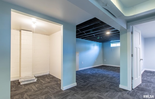 1520 W Losey St, Galesburg, IL 61401 - basement featuring dark carpet and baseboards