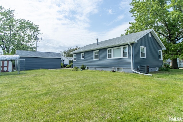 1520 W Losey St, Galesburg, IL 61401 - back of property with central AC and a yard
