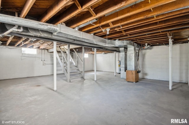 2428 S 8th St, Springfield, IL 62703 - below grade area with stairs and electric water heater