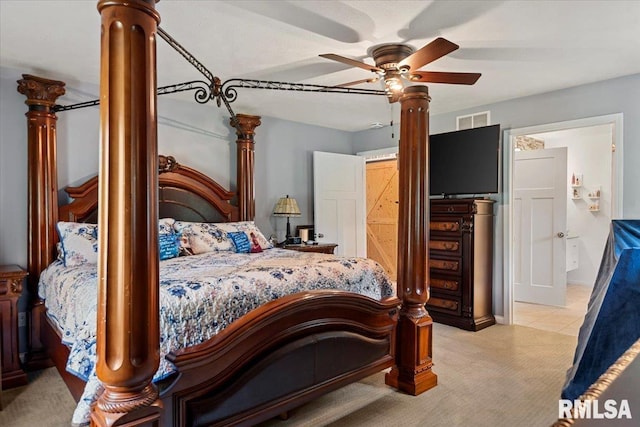 4101 N 8th St, Springfield, IL 62707 - bedroom with light carpet and ceiling fan