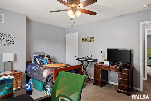 4101 N 8th St, Springfield, IL 62707 - bedroom featuring carpet floors, a ceiling fan, and baseboards