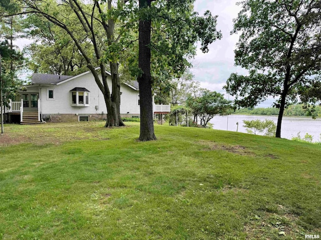 18382 N Quiver Beach Rd, Havana, IL 62644 - view of grassy yard featuring french doors