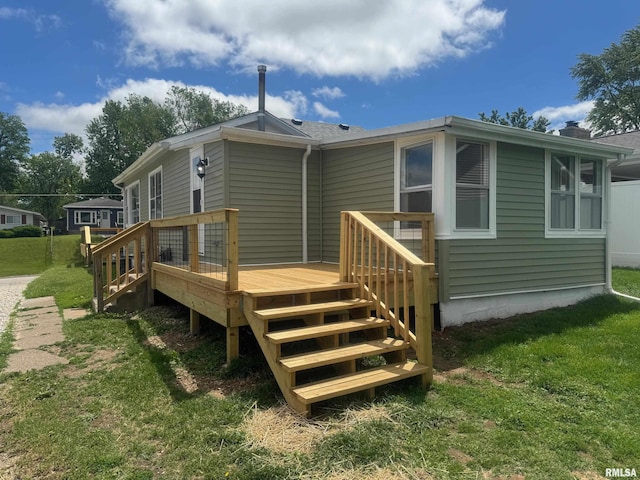 1106 S 19th St, Quincy, IL 62301 - rear view of property featuring a deck and a yard