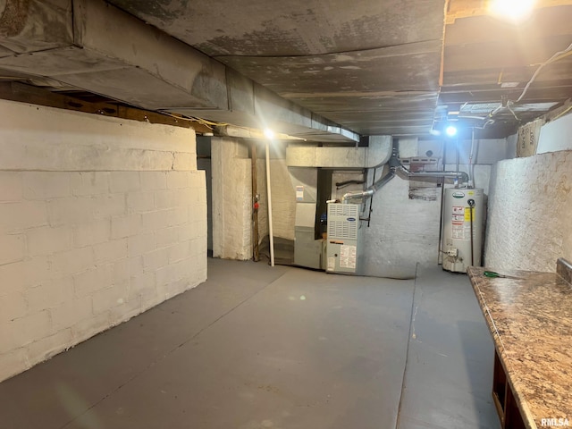 1106 S 19th St, Quincy, IL 62301 - unfinished basement featuring gas water heater and heating unit