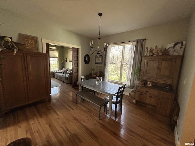 118 W Clark St, Havana, IL 62644 - dining space featuring a chandelier and wood finished floors