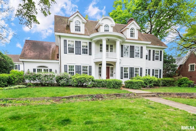 1044 Williams Blvd, Springfield, IL 62704 - greek revival inspired property with a front lawn and a balcony