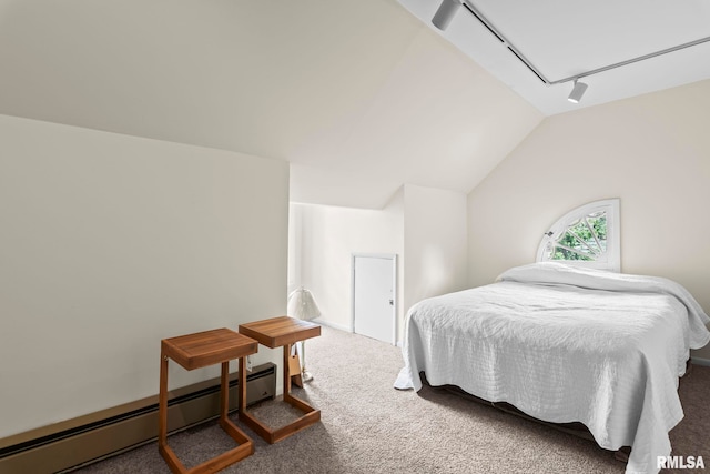 1044 Williams Blvd, Springfield, IL 62704 - carpeted bedroom with baseboard heating and lofted ceiling