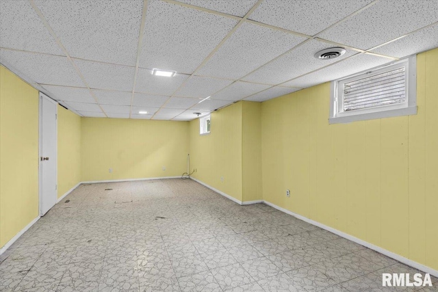 1708 Holmes Ave, Springfield, IL 62704 - basement with a drop ceiling and baseboards