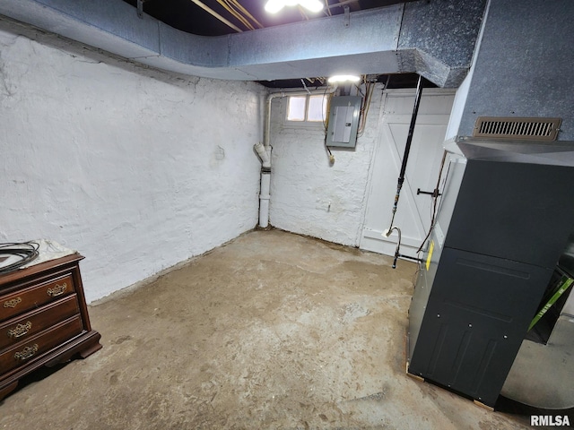 228 4th St, Lincoln, IL 62656 - below grade area featuring electric panel