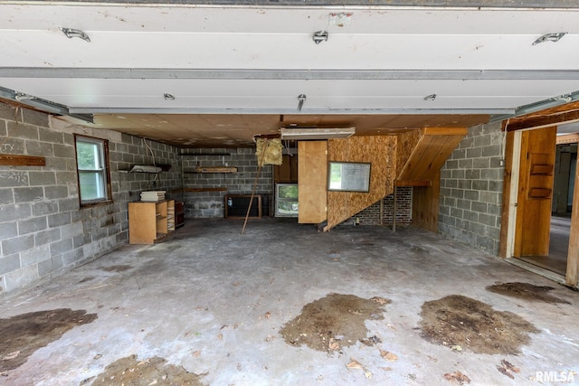 30 Ryder St, Nilwood, IL 62672 - garage featuring concrete block wall