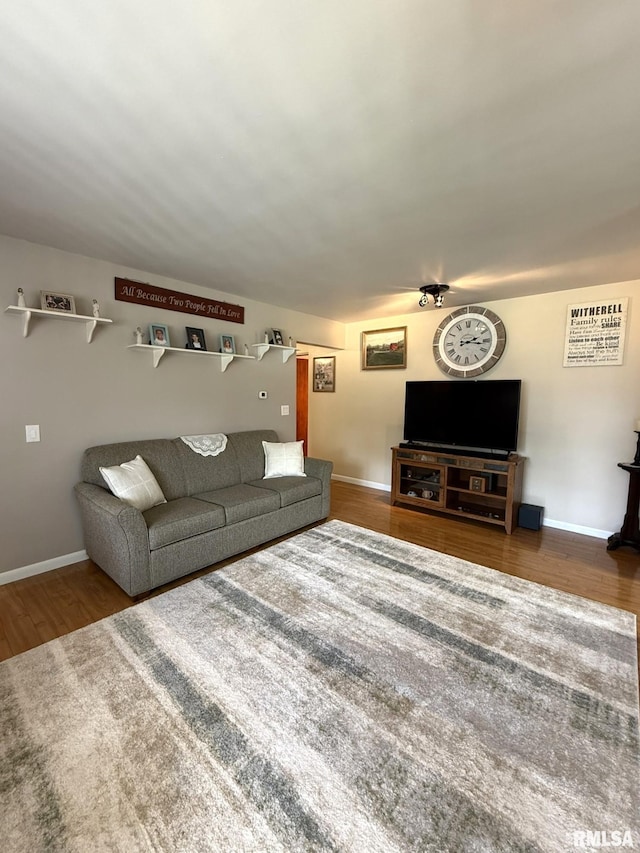 709 W Monmouth St, Abingdon, IL 61410 - living area featuring wood finished floors and baseboards
