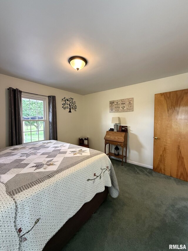 709 W Monmouth St, Abingdon, IL 61410 - bedroom with dark carpet and baseboards