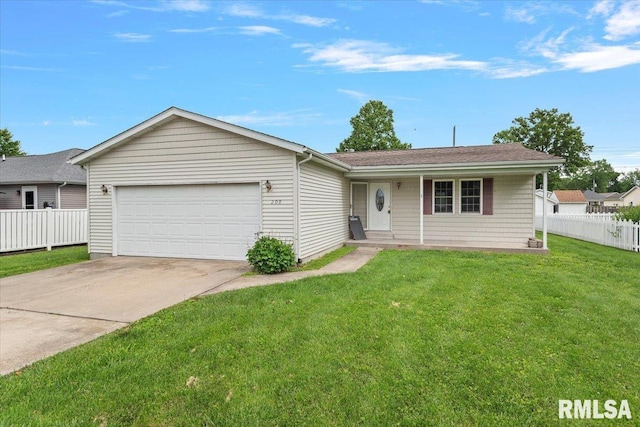 200 Hickory St, Kincaid, IL 62540 - ranch-style home featuring an attached garage, driveway, and a porch