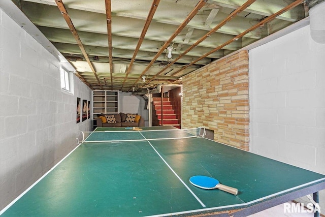 2557 S 6th St, Springfield, IL 62703 - game room featuring concrete block wall