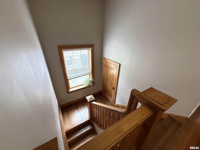 344 S 24th St, Quincy, IL 62301 - stairs with wood finished floors and baseboards