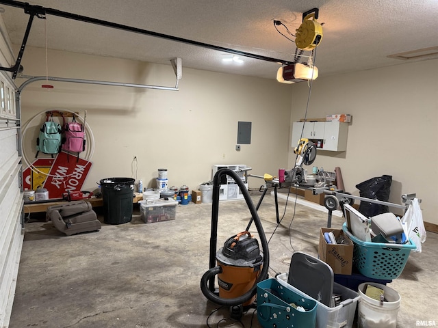 1352 N Lawrence Ave, Taylorville, IL 62568 - garage with a garage door opener and electric panel