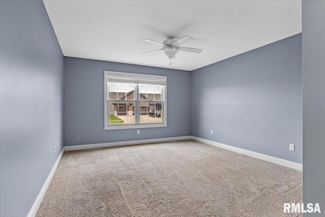 1809 Spartan Dr, Chatham, IL 62629 - unfurnished room with ceiling fan, carpet floors, and baseboards